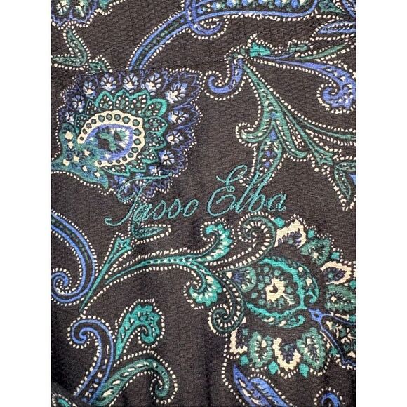 Tasso Elba midnight blue paisley 100% cotton button down shirt - XXL - Picture 3 of 8